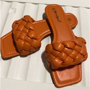 Woven orange sandal